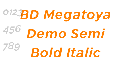 BD Megatoya Demo Semi Bold Italic