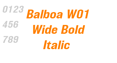 Balboa W01 Wide Bold Italic