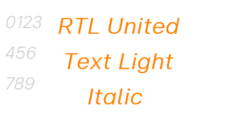 RTL United Text Light Italic