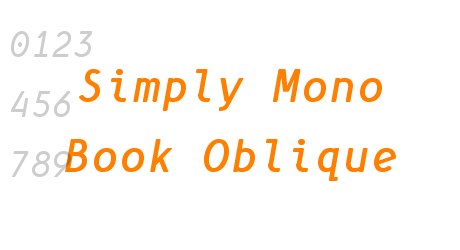 Simply Mono Book Oblique