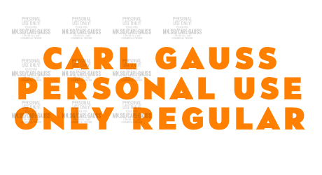 Carl Gauss PERSONAL USE ONLY Regular