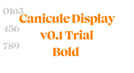 Canicule Display v0.1 Trial Bold