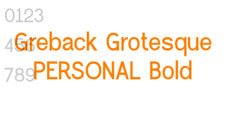 Greback Grotesque PERSONAL Bold