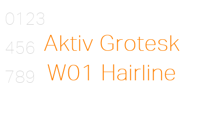 Aktiv Grotesk W01 Hairline
