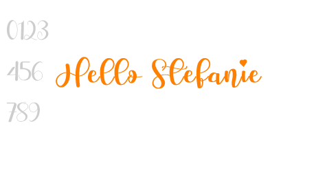 Hello Stefanie