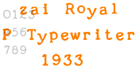 zai Royal P Typewriter 1933