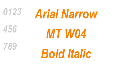 Arial Narrow MT W04 Bold Italic
