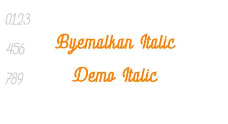 Byemalkan Italic Demo Italic