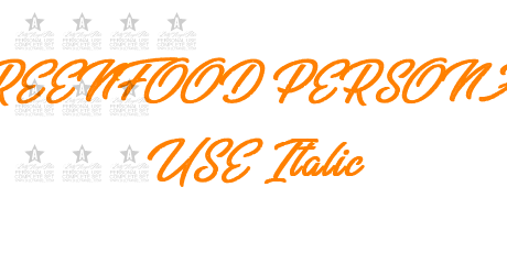 GREENFOOD PERSONAL USE Italic