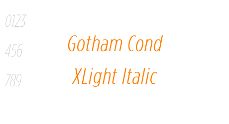 Gotham Cond XLight Italic