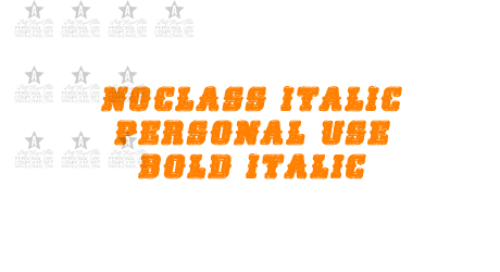 NOCLASS ITALIC PERSONAL USE Bold Italic