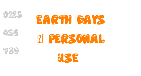 Earth Days – personal use