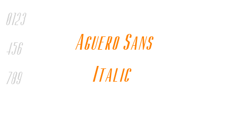 Aguero Sans Italic