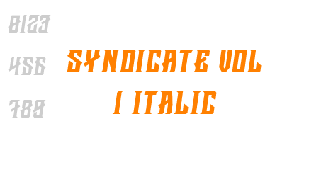 Syndicate vol 1 Italic