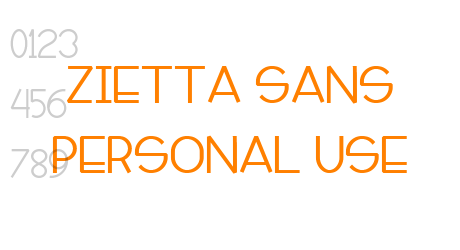 Zietta Sans Personal Use