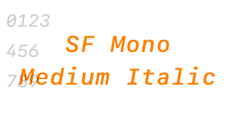 SF Mono Medium Italic
